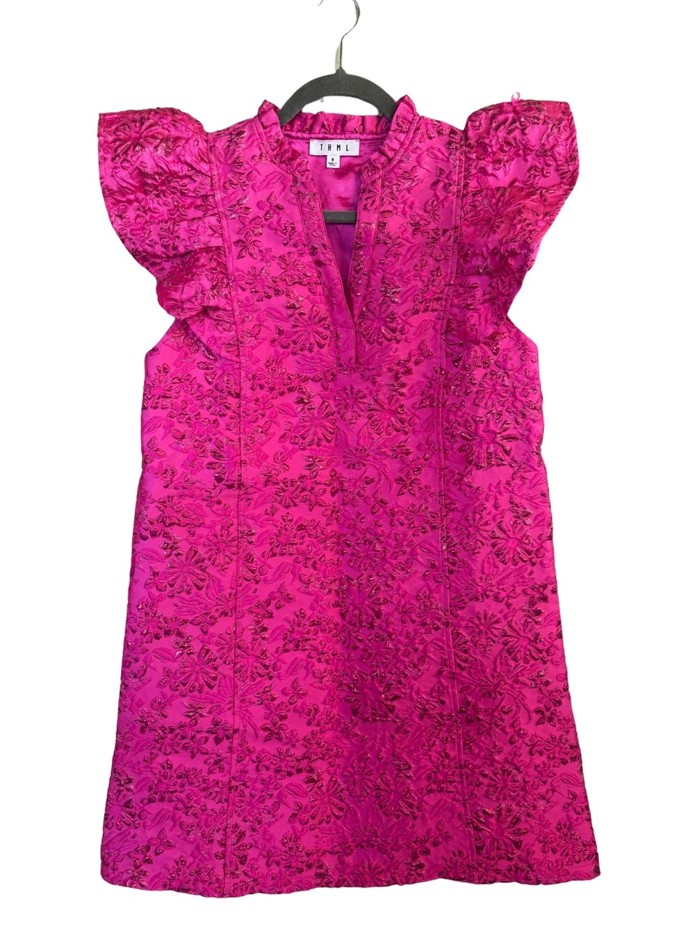 THML Hot Pink Embroidered Mini Dress